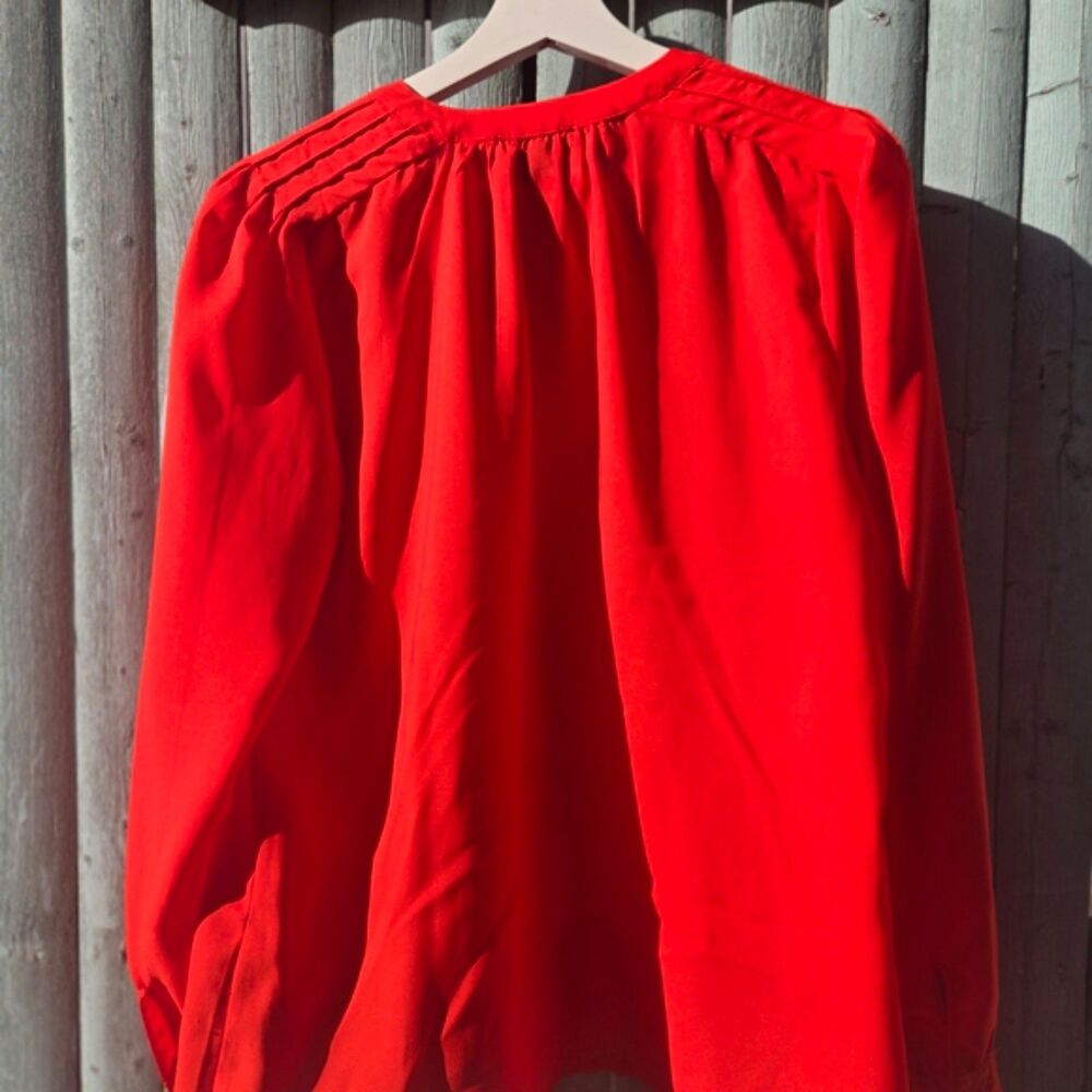 Saks Fifth Avenue Red Long Sleeve Blouse – Size M - Picture 2 of 4